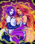  2_girls big_ass big_breasts dc_comics koriand&#039;r nipples rachel_roth raven_(dc) starfire stvartakmato tagme teen_titans 
