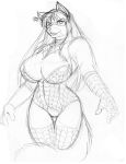 anthro big_breasts black_and_white breasts canid canine canis cleavage clothed clothing costume female graphite_(artwork) hair halloween holidays huge_breasts long_hair mammal mask maxblackrabbit monochrome original pencil_(artwork) raven_hunt sketch solo traditional_media_(artwork) wolf