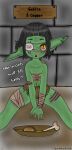 eyepatch goblin green_skin muschelshreck nsfw original original_character pointed_ears sheru_the_goblin slave