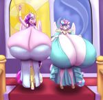  2_girls anthro big_ass blues64 breasts_bigger_than_body breasts_bigger_than_head breasts_bigger_than_torso drunk flurry_heart_(mlp) friendship_is_magic gigantic_breasts hasbro horn hourglass_figure hyper_breasts marauder6272 mother_&amp;_daughter my_little_pony princess_celestia wings 