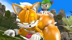  blue_eyes breasts cosmo_the_seedrian cum miles_&quot;tails&quot;_prower nipples penis sega 