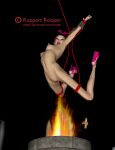  3d abuse bdsm bondage fire hanging hogtied humiliated pain rope slave 