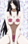  bra breasts closed_eyes female hair highres ikkitousen kan&#039;u_unchou kanu_unchou long_hair panties pose posing solo underwear 
