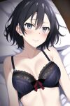  1girl alluring bra breasts cleavage nios on_bed underwear yahari_ore_no_seishun_lovecome_wa_machigatteiru. yukinoshita_haruno 