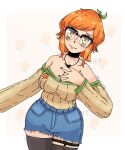 1girl big_breasts breasts breasts_bigger_than_head embarrassed female_focus female_only glasses happy huge_breasts light-skinned_female light_skin lirinvt magical_girl orange_eyes orange_hair simple_background thick_thighs thighs twitch twitter vcentipede190 virtual_youtuber wizard youtube youtube_hispanic youtuber