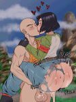  1girl 2boys androgynous android_17 ass bald balls big_ass bisexual bisexual_male black_hair blush blush_lines brother_in_law brother_in_law_fucked_brother_in_law brothers-in-law brothers_in_law cheating cheating_husband cowgirl_position cum dragon_ball dragon_ball_super fat_ass fat_butt female_android_17 grey_eyes heart huge_ass jui_nichi kissing krillin kuririn maledom manhandled manhandling penis penis_in_ass ripped_clothing ripped_pants see-through sex shounen_jump skinny stand_and_carry_position stockings text thick thick_ass thick_butt thick_thighs thighs 