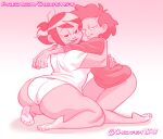  1girl 2023 2_girls amphibia asian_female ass barefoot bbw bedroom_eyes big_ass big_ass chickpea crossover dark-skinned_female fat_ass feet female_only gradient_background huge_ass huge_ass hugging looking_at_viewer massive_ass milf monochrome mrs._boonchuy oum_boonchuy pink_background pink_theme ponytail pursed_lips sharon_mcgee short_hair simple_background smile soles the_ghost_and_molly_mcgee toes wedding_ring 
