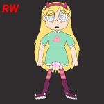  1futa accurate_art_style black_background clothed cock_pointing_towards_viewer disney disney_xd futa_only futanari hypnosis light-skinned_futanari light_skin looking_at_viewer mostly_clothed penis precum rarewaifus spiral_eyes standing star_butterfly star_vs_the_forces_of_evil 