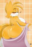  1girl anthro areola ass back_view big_areola big_ass big_breasts big_nipples breasts bubble_ass bubble_butt dat_ass fox furry genderswap huge_ass huge_breasts miles_&quot;tails&quot;_prower millie_tailsko nipple nr_ac nude puffy_areola sega shower sideboob sonic_the_hedgehog_(series) thick_ass 
