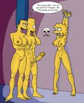 bart_simpson blue_hair handcuffed maggie_simpson marge_simpson the_fear the_simpsons yellow_skin