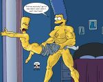  bart_simpson blue_hair hair marge_simpson muscle muscular the_fear the_simpsons yellow_skin 