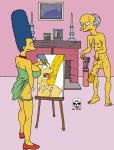  blue_hair hair marge_simpson montgomery_burns the_fear the_simpsons yellow_skin 