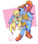 2010s 2017 2_girls 2d 2d_(artwork) alphyne alphys alternate_costume anthro anthro_only artist_request blue_body blue_skin blush boots breasts buckteeth canon_couple clothed clothed_female clothing couple crossed_legs dated digital_media_(artwork) duo ear_fins eyepatch female_anthro female_only fins fish fish_girl full_body glasses green_swimsuit hair head_fins holding_object holding_phone kissing larger_female lizard lizard_girl lizard_tail marine midriff monster monster_girl navel no_sex non-mammal_breasts non-mammal_navel one-piece_swimsuit phone polka_dot_swimsuit ponytail red_boots red_hair red_ponytail reptile reptile_girl reptile_tail scalie sharp_teeth shorter_female shortstack sitting size_difference smaller_female source_request swimsuit swimwear tail taller_female teeth tumblr undertale undertale_(series) undyne unphys video_game_character video_games white_background wholesome yellow_body yellow_sclera yellow_skin yellow_swimsuit yuri