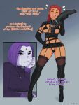 2024 2girls casual clothing comic dc_comics digital_media_(artwork) dildo female female_only human koriand&#039;r lewdnobu navel nonchalant older older_female pale_skin rachel_roth raven_(dc) starfire strap-on tagme teen_titans young_adult young_adult_female young_adult_woman yuri
