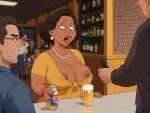 ai_generated beer donna_tubbs drunk family_guy nipples nipples_visible_through_clothing short_hair the_cleveland_show visible_nipples