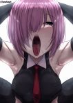 1girl 1girl ahegao armpits big_breasts breasts gif gif medium_hair open_mouth pervert pervert_female pink_hair sex_invitation sexually_suggestive short_hair solo_focus
