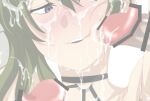 1girl 3boys armpits censored cum cum_on_body cum_on_face erection green_hair group_sex hetero imminent_penetration imminent_sex long_hair medium_hair orgy penis sex_invitation sexually_suggestive smile sousou_no_frieren ubel_(sousou_no_frieren) uncensored