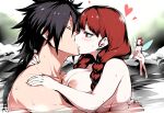 1boy 1girl black_hair breasts couple fairy_tail irene_belserion kissing madara_uchiha nipples nude nude_female nude_male red_hair