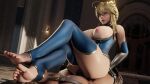 1boy 1girl artoria_pendragon artoria_pendragon_(lancer) big_breasts big_penis blonde_hair blue_eyes bouncing_ass bouncing_breasts bubble_butt cowgirl_position creampie cum_in_pussy cum_inside cumdrip fate/grand_order fate_(series) looking_at_viewer male_pov moaning ryanreos spread_legs stockings thick_thighs vaginal_penetration