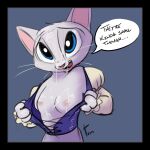  blue_eyes breasts dulcinea furry high_res showing_breasts stripping white_fur 