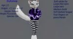  1girl anthro anthro_only blue_eyes cat character_profile dulcinea feline female_only furry high_res leggings looking_ahead mammal netflix shoes standing stats white_fur 
