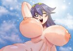 1girl breasts fire_emblem looking_at_viewer lucina nipples smile