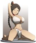  1girl 1girl 1girl alternate_breast_size armpit arms_behind_head avatar:_the_last_airbender barefoot big_breasts big_breasts bikini braid breasts brown_hair cleavage closed_eyes female_focus female_only happy hourglass_figure huge_breasts kneel long_hair midriff pink_choker pinup ravenravenraven smile solo_female solo_focus stretching swimsuit tagme teen thick_thighs thin_waist ty_lee under_boob white_swimsuit 