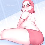 1girl ass bbw big_ass blush chubby disney gym_shorts kat_(tgamm) looking_at_another looking_back looking_down short_hair solo_female solo_focus the_echoi the_ghost_and_molly_mcgee wide_hips