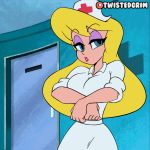  1girl animaniacs big_breasts bouncing_breasts breast_drop breasts female_only hello_nurse nipples nurse shirt_lift solo_female tagme twistedgrim video warner_brothers webm 
