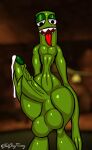1girl balls big_balls big_penis blind blurred_background blush blush_lines bodily_fluids cel_shading cum cum_drip derp_eyes dripping erection fangs genital_fluids genitals glistening glistening_balls glistening_body glistening_eyelids glistening_genitalia glistening_penis glistening_tongue green_(rainbow_friends) hand_on_penis high_res huge_balls huge_cock male open_mouth penis portrait rainbow_friends saggy_balls shaded signature teeth thatdawgmurray thick_thighs three-quarter_portrait tongue tongue_out vein veiny_penis wide_hips