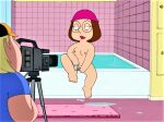  breasts chris_griffin erect_nipples family_guy filming glasses hat meg_griffin nude shaved_pussy shaving_pussy thighs 
