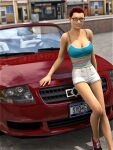  breasts car cleavage clothing glasses sydgrl3d 