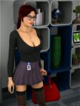  breasts clothing glasses purse sydgrl3d 