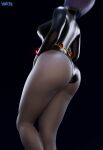  1girl 3d 3d_(artwork) ass belt big_ass big_breasts big_breasts blender dat_ass dc_comics goth goth_girl large_ass legs leotard pale-skinned_female pale_skin purple_hair rachel_roth raven_(dc) smitty34 standing tagme teen_titans thick_thighs voluptuous 
