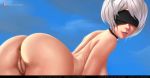  aleskaart ass_focus covering_eyes day exposed_anus exposed_ass exposed_pussy female_only high_resolution innie_pussy looking_at_viewer nier:_automata nier_(series) outdoor_nudity outside seductive_smile sexy_pose uncensored yorha_no._2_type_b 