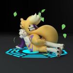 3d animated ass blue_eyes breasts digimon_tamers female_focus furry furry_female generalbuta nipples one_eye_closed pussy renamon tail tail_grab