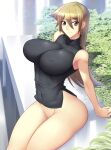  alexis_rhodes alluring big_breasts bottomless haganef hot naked_from_the_waist_down outside sexy shirt sitting voluptuous yu-gi-oh! 