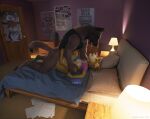1girl anthro bed male straight