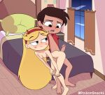  1boy 1girl ass blonde_hair blue_eyes breasts brown_eyes brown_hair canon_couple couple horns marco_diaz nipples nude nude_female nude_male penis sex small_breasts star_butterfly star_vs_the_forces_of_evil 
