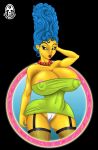  cameltoe dress erect_nipples fishnets huge_breasts marge_simpson panties the_simpsons thebroknone thighs whoa_look_at_those_magumbos yellow_skin 
