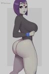  1girl 1girl 1girl bob_cut dat_ass dc_comics dc_comics fat_ass female_focus female_only grey_skin huge_ass huge_ass humanoid leotard looking_at_viewer phat_smash purple_eyes purple_hair raven_(dc) sideboob simple_background sitting solo_female solo_focus teen_titans thick_ass thick_lips thick_thighs wide_hips 