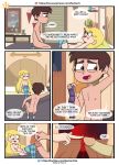 1boy 1girl ass blonde_hair blue_eyes breasts brown_eyes brown_hair canon_couple comic condom couple marco_diaz nipples nude nude_female nude_male star_butterfly star_vs_the_forces_of_evil