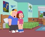  chris_griffin family_guy glasses hat meg_griffin pants_down pubic_hair pussy thighs 