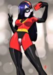  1_girl 1girl bodysuit boots cellphone clothed exposed_pussy female female_human gloves hairless_pussy human mask mostly_clothed selfpic shaved_pussy solo the_incredibles thighs violet_parr 