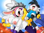 1boy 1girl ahegao anthro areolae blush breasts broodal buckteeth closed_eyes clothed clothes clothing crossover cum euyoshi89 female from_behind fucked_silly furry hariet_(mario) hat highres klonoa klonoa_(series) lagomorph looking_pleasured male male/female mario_(series) namco nintendo nipples open_mouth rabbit red_eyes sex smile super_mario_bros. super_mario_odyssey tagme vaginal vaginal_penetration