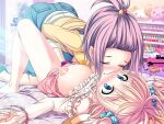 2_girls bedroom big_breasts blonde_hair blue_eyes cha~nge!_~ano_ko_ni_natte_kunkun_peropero~ fingering kinumura_ui kissing purple_hair yamahana_haruka yuri 