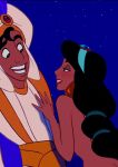  1boy 1girl aladdin aladdin_(series) alluring ass breasts canon_couple clothed_male_nude_female disney edit husband_and_wife princess_jasmine voluptuous 
