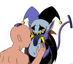 2boys 2d 2d_(artwork) anon anonymous_male areola bald blush cape clothed clothing darkner deltarune deltarune_chapter_1 digital_media_(artwork) duo faceless_character faceless_male gay hand_on_body hand_on_head hat headgear heart humanoid imp jester jevil jevil_(deltarune) kuruko_(artist) looking_down looking_pleasured male male/male male_only mostly_nude navel nipple_suck nipple_sucking nipples nude open_mouth pants pointy_ears sharp_teeth shirt slightly_chubby smile standing sweat teeth third-party_source tongue tongue_out undertale_(series) video_game_character video_games white_background yaoi yellow_eyes