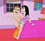  american_dad breasts brother_and_sister cum_inside erect_nipples erection hayley_smith incest one_breast_out panties_aside shaved_pussy steve_smith thighs vaginal 