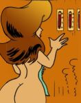  1girl big_ass brunette edit nude pieter_antonissen sabine_bergen sauna towel 